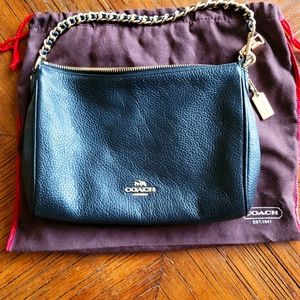 Coach small black leather purse